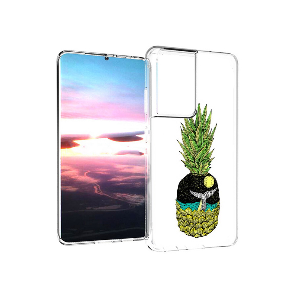 

Чехол MyPads Tocco для Samsung Galaxy S21 Ultra ананас с китом (PT157307.497.220), Прозрачный, Tocco