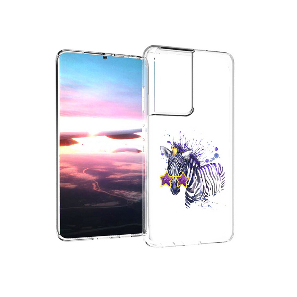 

Чехол MyPads Tocco для Samsung Galaxy S21 Ultra акварельная зебра (PT157307.497.215), Прозрачный, Tocco