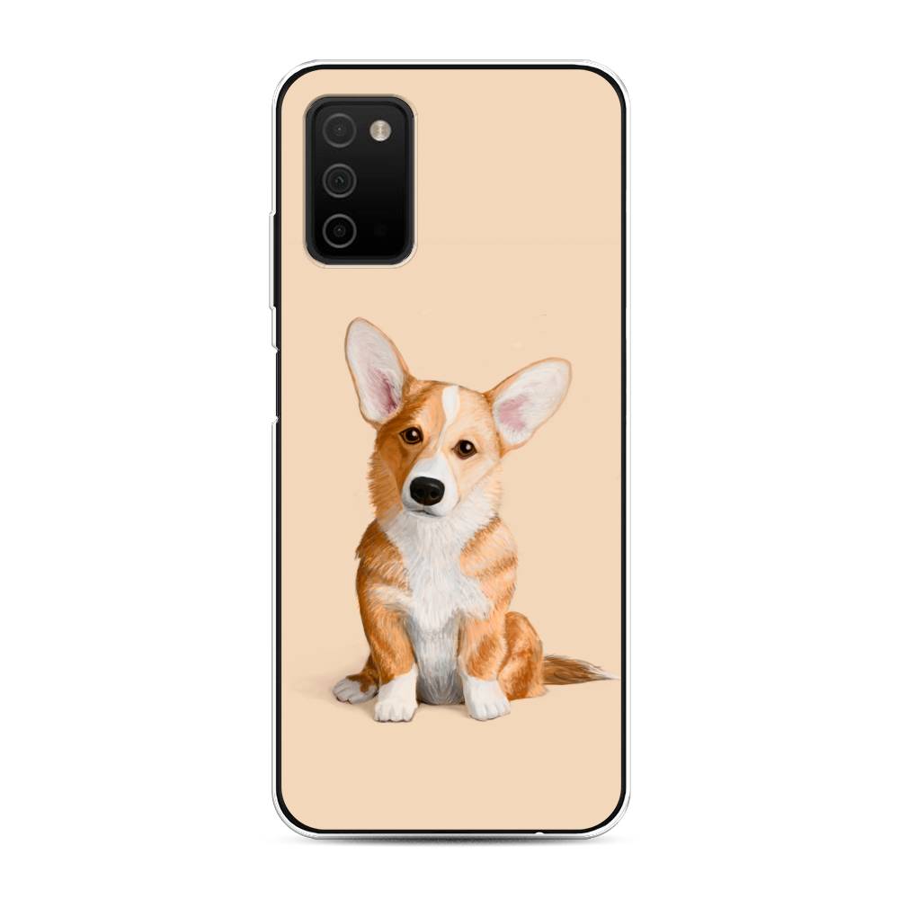 

Чехол на Samsung Galaxy A03s "Грустный Корги", Коричневый;бежевый, 2103250-1