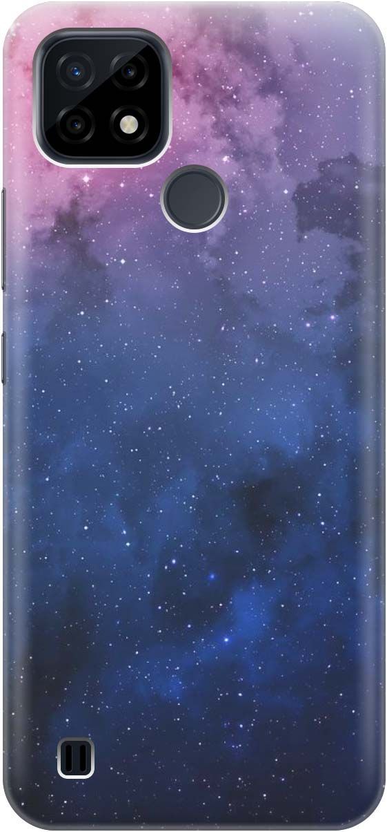 

Силиконовый чехол на realme C21 "Звездное зарево", Голубой;синий, 975