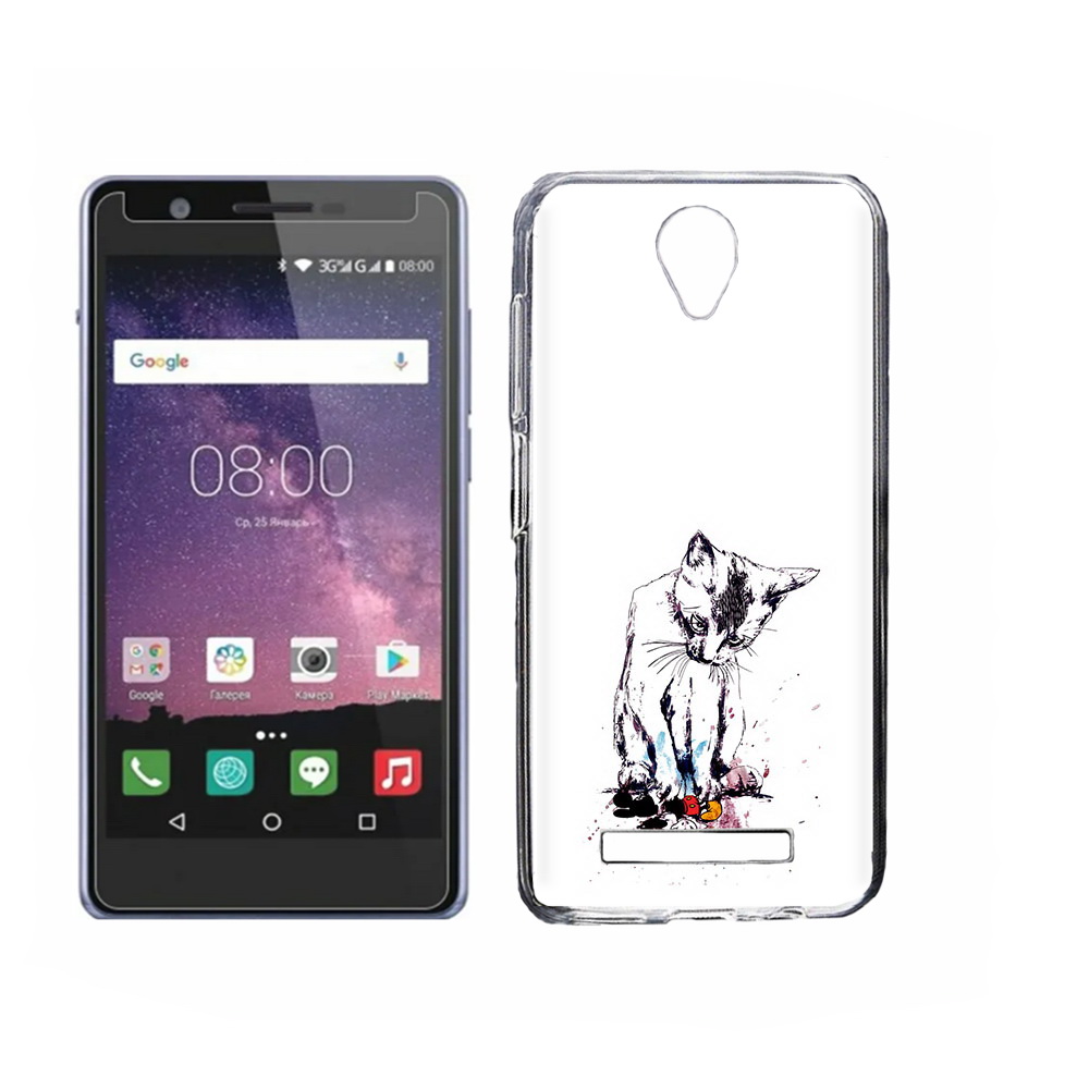 

Чехол MyPads Tocco для Philips S318 кот и микки, Прозрачный, Tocco