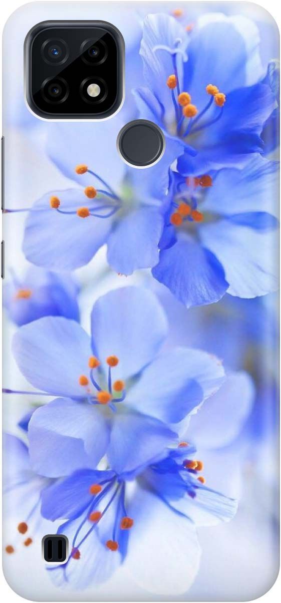 

Силиконовый чехол на realme C21 "Лазурные орхидеи", Голубой;фиолетовый, 975