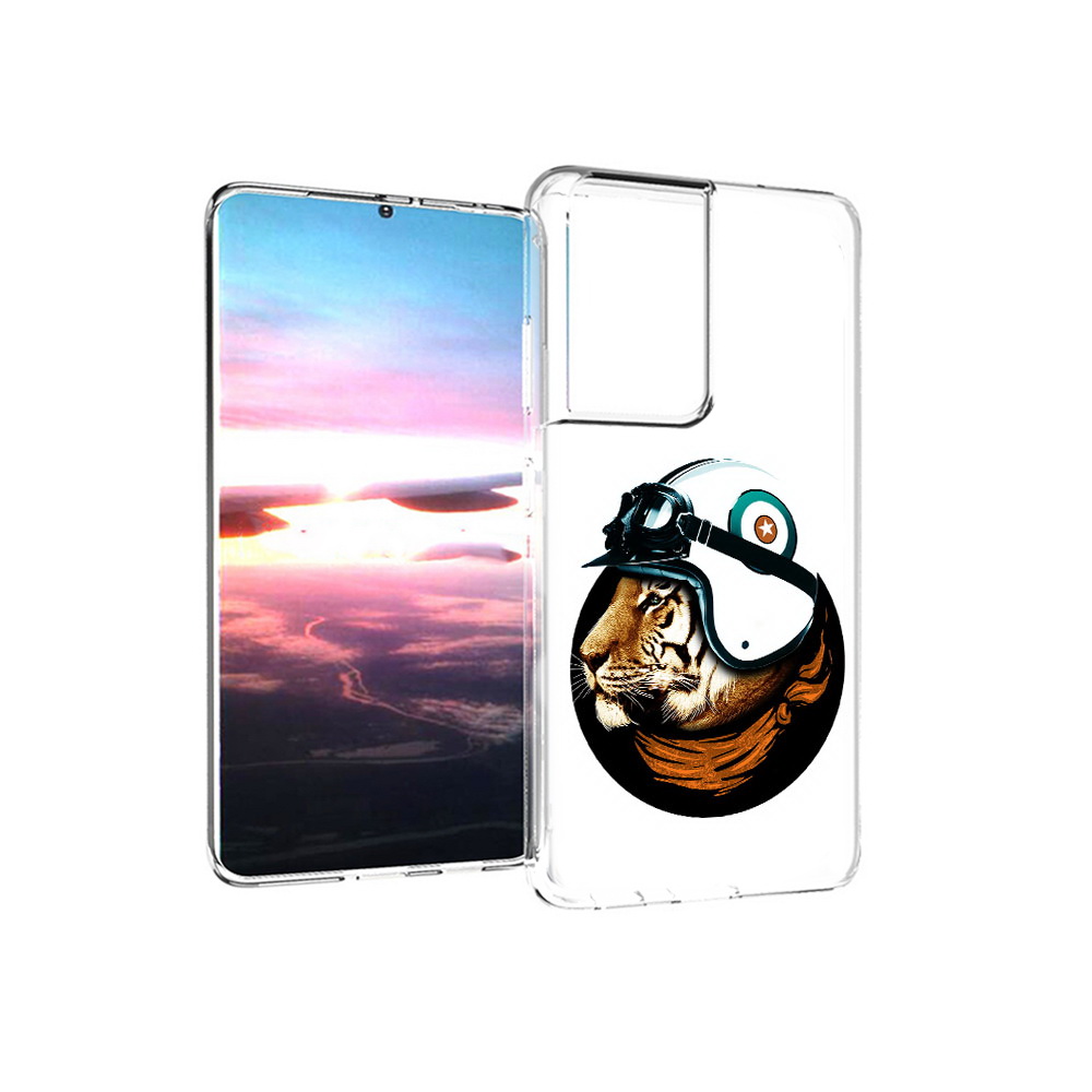 Чехол MyPads Tocco для Samsung Galaxy S21 Ultra Тигр в шлеме (PT157307.497.171)