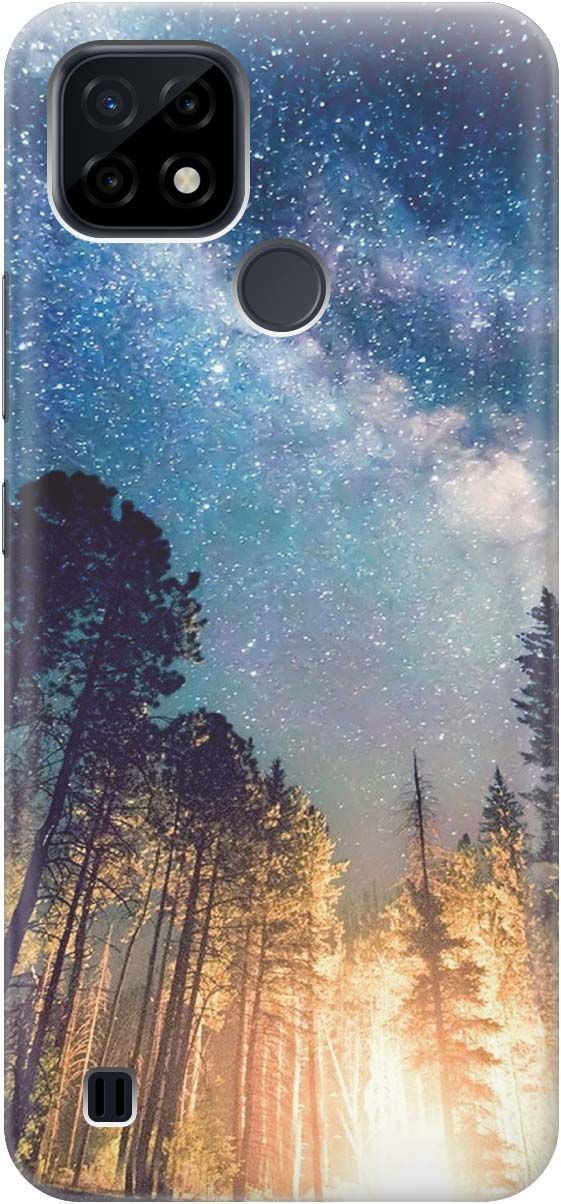 

Силиконовый чехол на realme C21 "Млечный путь", Синий;черный, 975