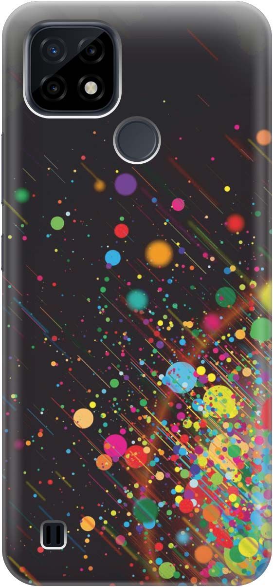 

Силиконовый чехол на realme C21 "Яркое настроение", Зеленый;красный, 974