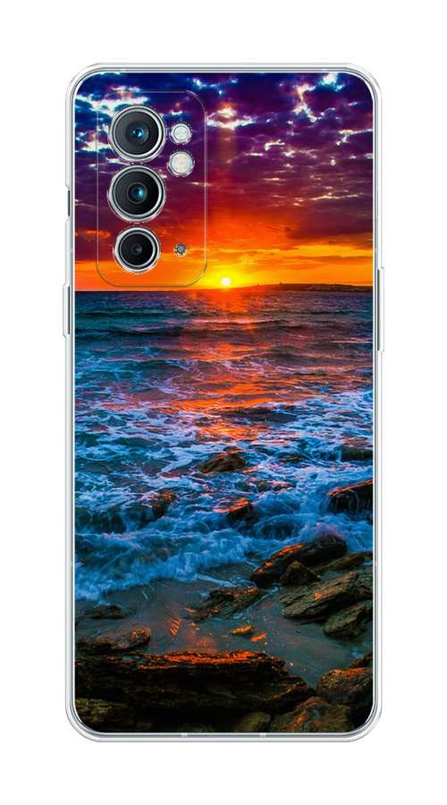 

Чехол на OnePlus 9RT "Закат 1", Оранжевый;синий, 152050-2