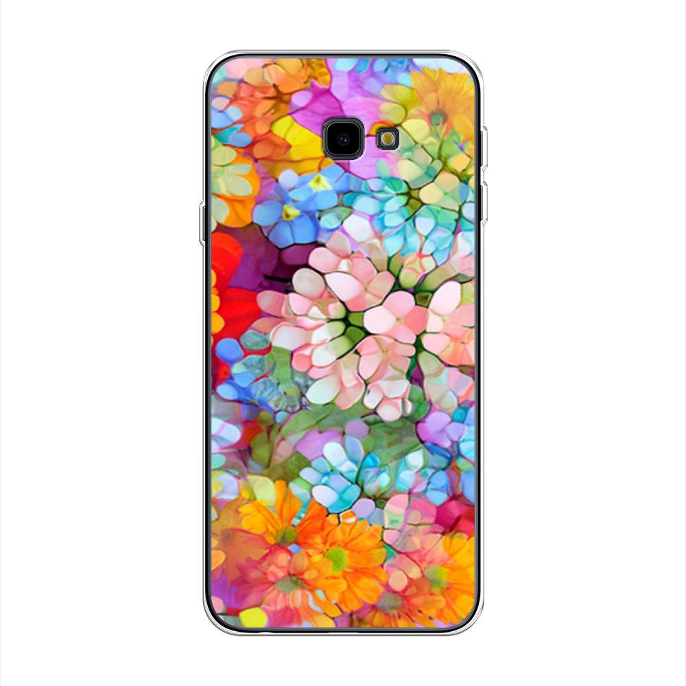 

Чехол на Samsung Galaxy J4 Plus 2018 "Цветы витраж", Оранжевый;розовый;голубой, 26850-3