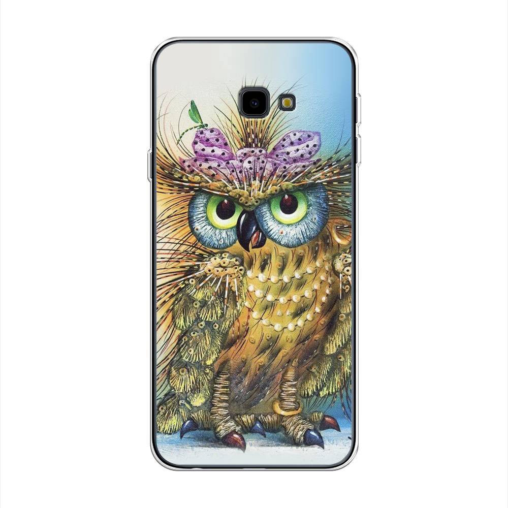 

Чехол на Samsung Galaxy J4 Plus 2018 "Модная сова", Коричневый;голубой, 26850-1