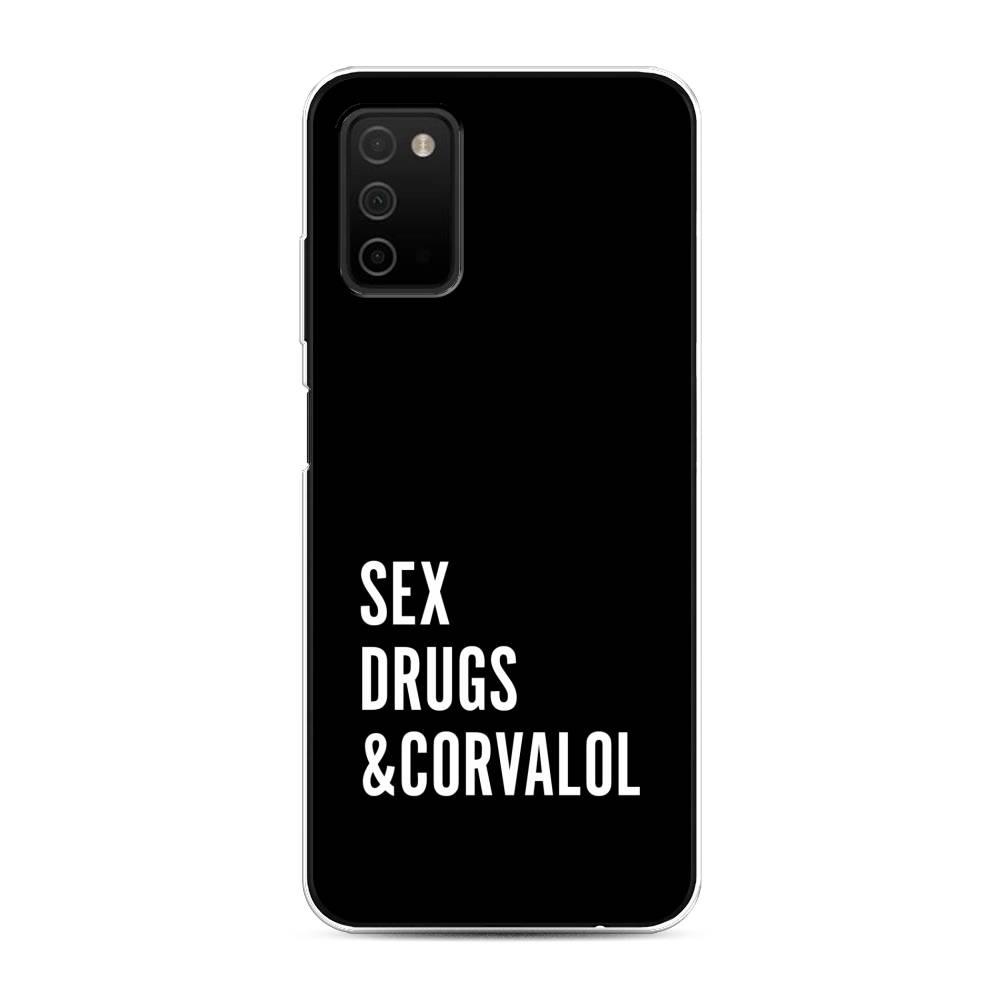 

Чехол на Samsung Galaxy A03s "Corvalol", Черный;серый;белый, 2103250-6