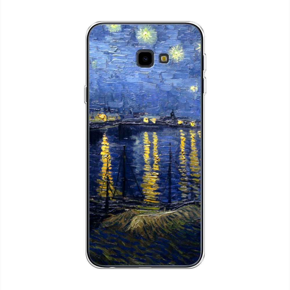 

Чехол на Samsung Galaxy J4 Plus 2018 "Звездная ночь над Роной", Синий;желтый, 26850-4