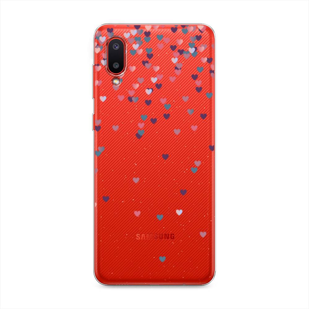 

Чехол на Samsung Galaxy A02 "Посыпка сердечки", Розовый;фиолетовый, 2102550-3