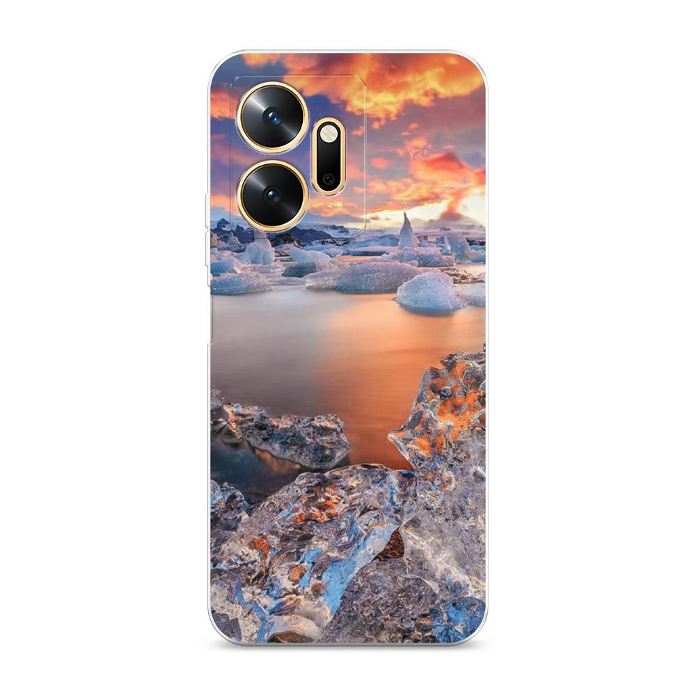 

Чехол на Infinix Zero 20 "Ледники", Синий;оранжевый, 3102550-2