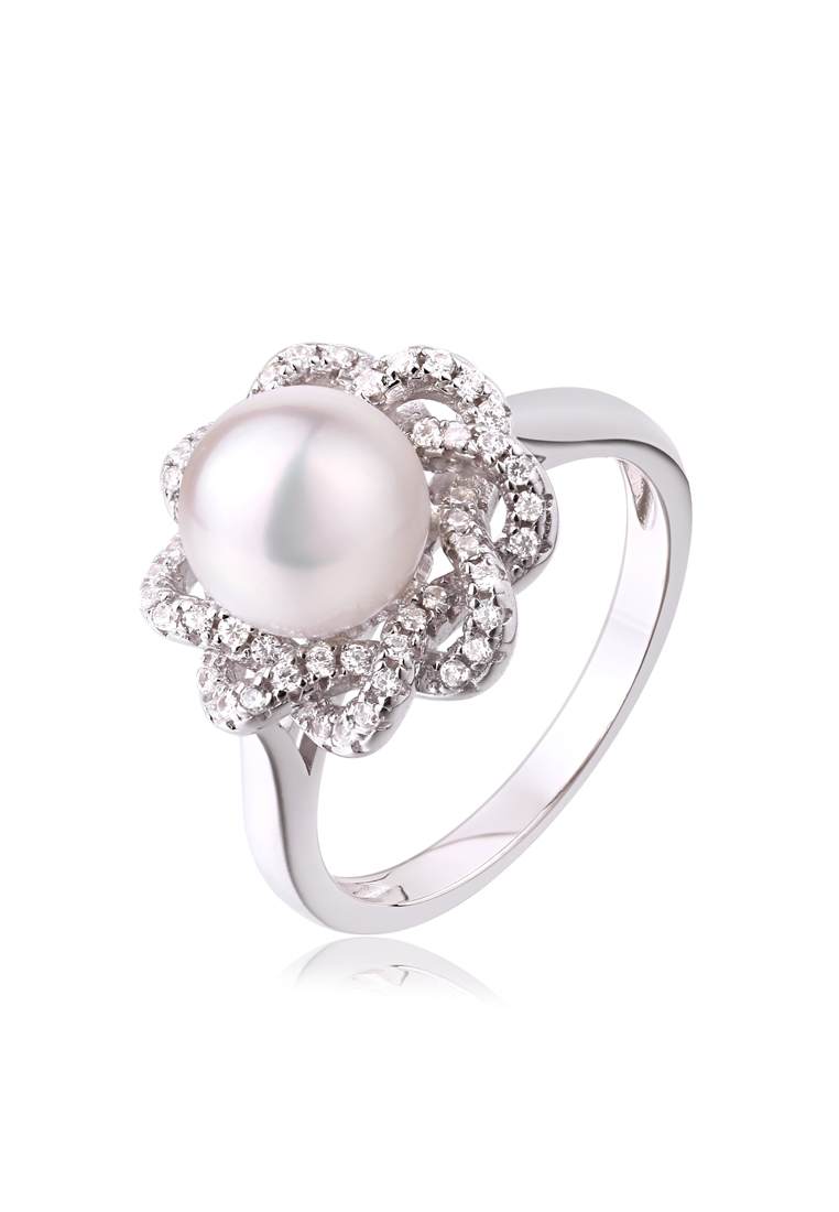 

Кольцо из серебра с жемчугом искусственным/фианитом р. 18 Ogisana R-60099, R-60099