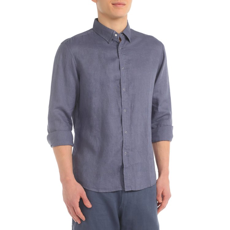 

Рубашка мужская Maison David ML2120 синяя 2XL, ML2120