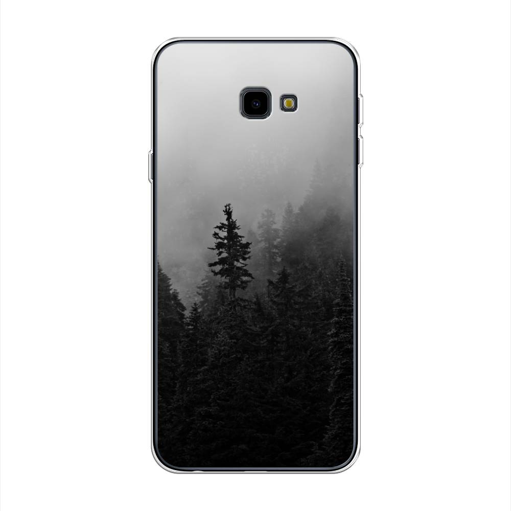 

Чехол на Samsung Galaxy J4 Plus 2018 "Туманный лес", Серый;черный, 26850-2