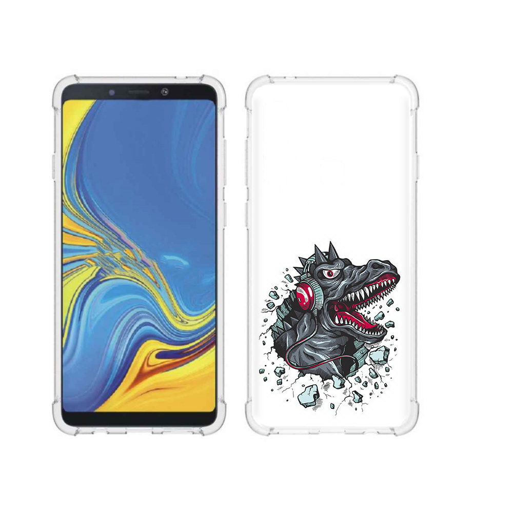 

Чехол MyPads Tocco для Samsung Galaxy A9 Нарисованный динозавр в наушниках, Прозрачный, Tocco