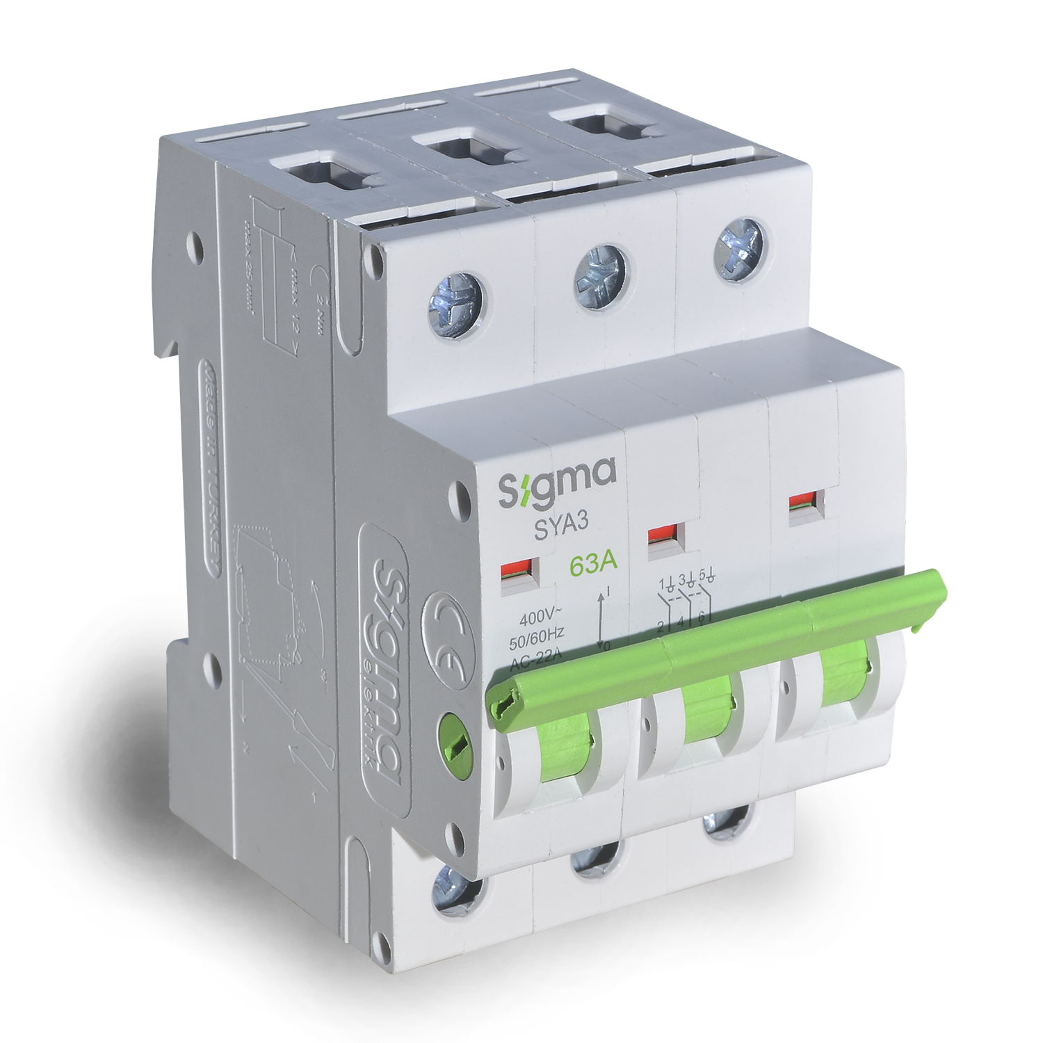 Выключатель нагрузки - разъединитель без защиты SIGMA ELEKTRIK 3P 63A обогреватель электрический kemper soleado elektrik ip65 серебристый