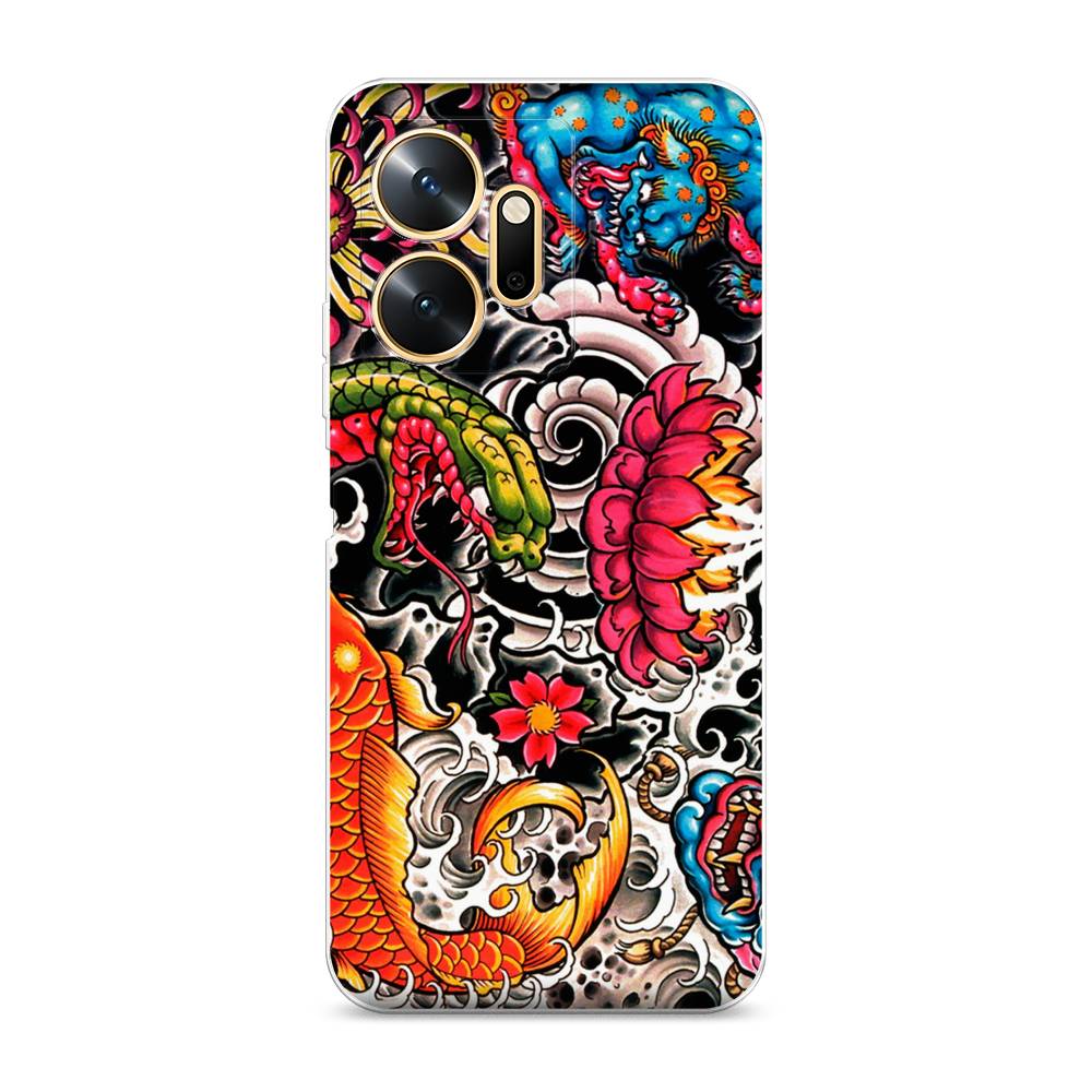 

Чехол на Infinix Zero 20 "Японское искусство", Красный;оранжевый;голубой, 3102550-4