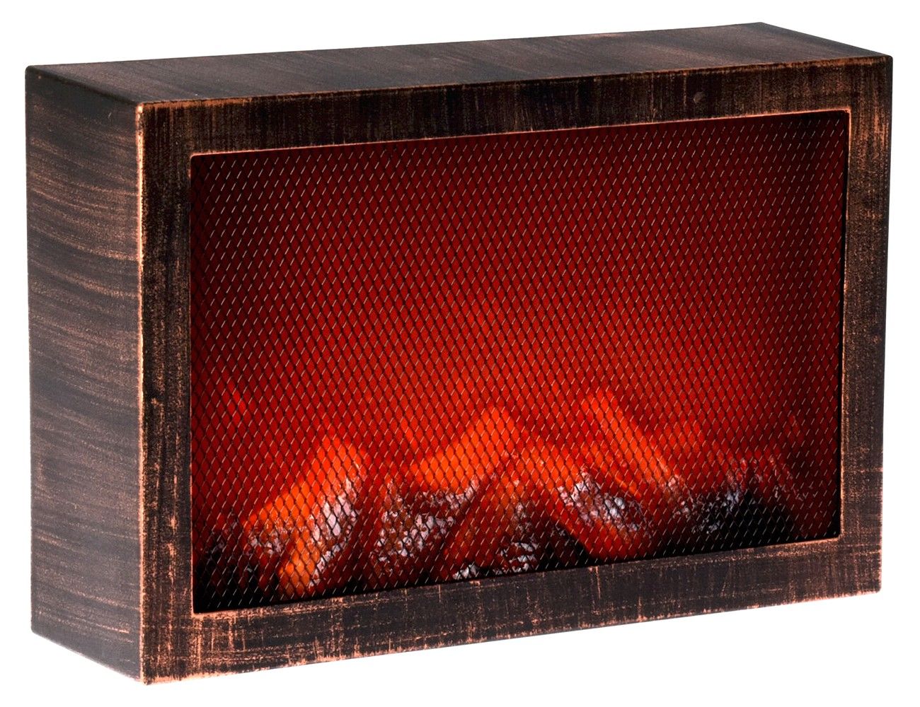Светодиодный камин КАРРЭ МАРОН с эффектом живого пламени, 33х21 см, Koopman International