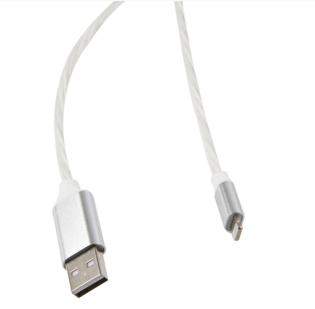 Кабель lightning - usb RED LINE LED USB-8-pin белый 1 м белый