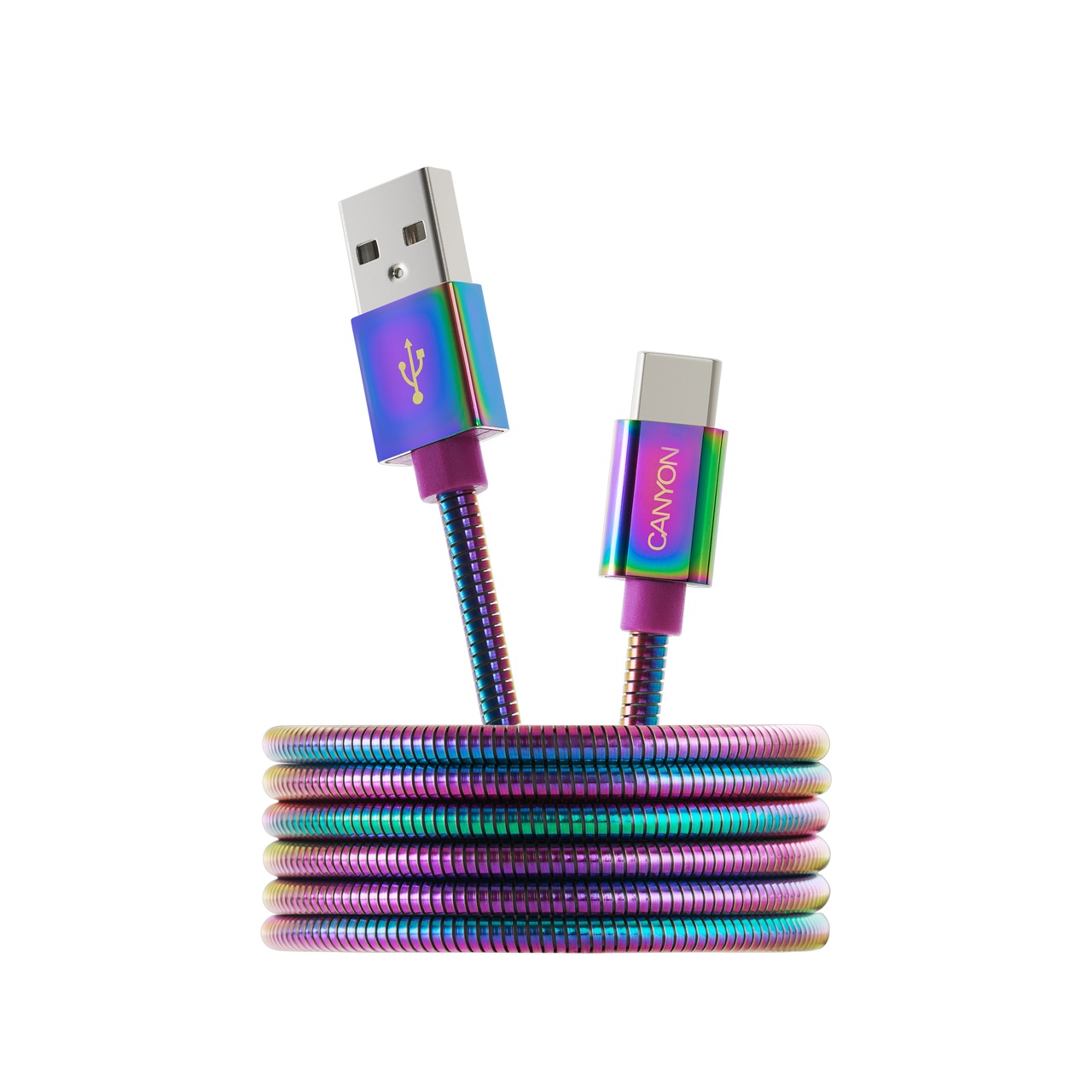 Кабель usb type-c - usb CANYON Type C - USB A 2.0 (CNS-USBC7RW) 1,2 м разноцветный