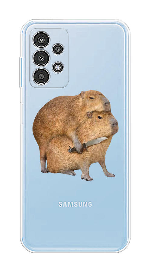 

Чехол на Samsung Galaxy A13 4G "Капибара с ножом", Бежевый, 2104850-1
