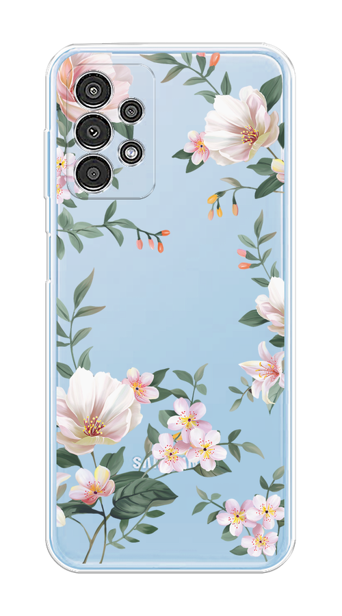 

Чехол на Samsung Galaxy A13 4G "Beautiful white flowers", Бежевый;зеленый, 2104850-1