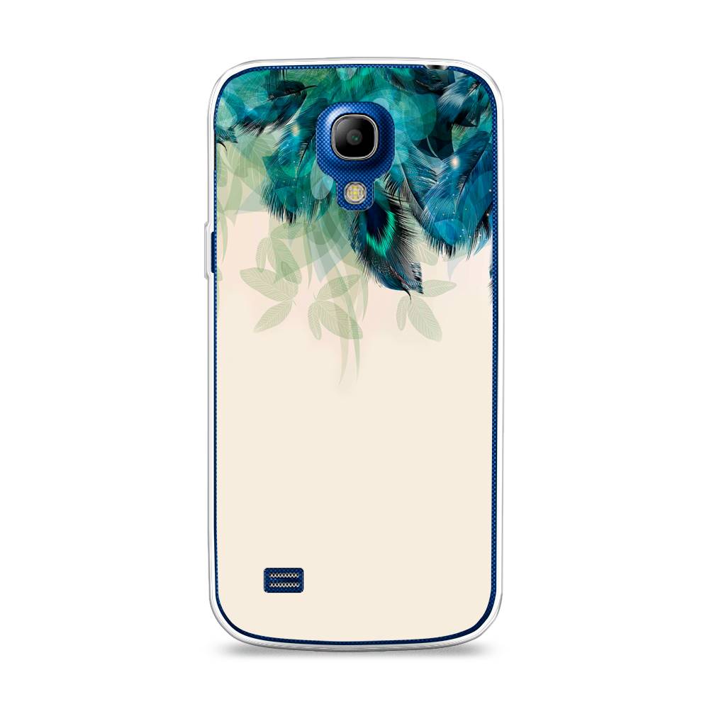фото Чехол awog "перья голубого цвета" для samsung galaxy s4 mini