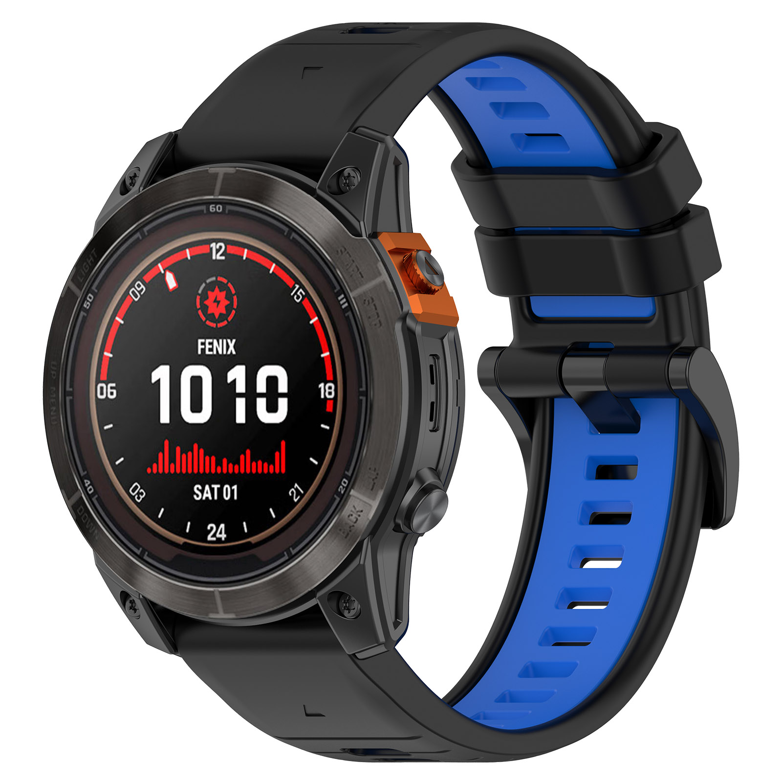 Двухцветный ремешок для Garmin Fenix 7X, 7X Pro, 7S Pro, 20 мм, черно-синий