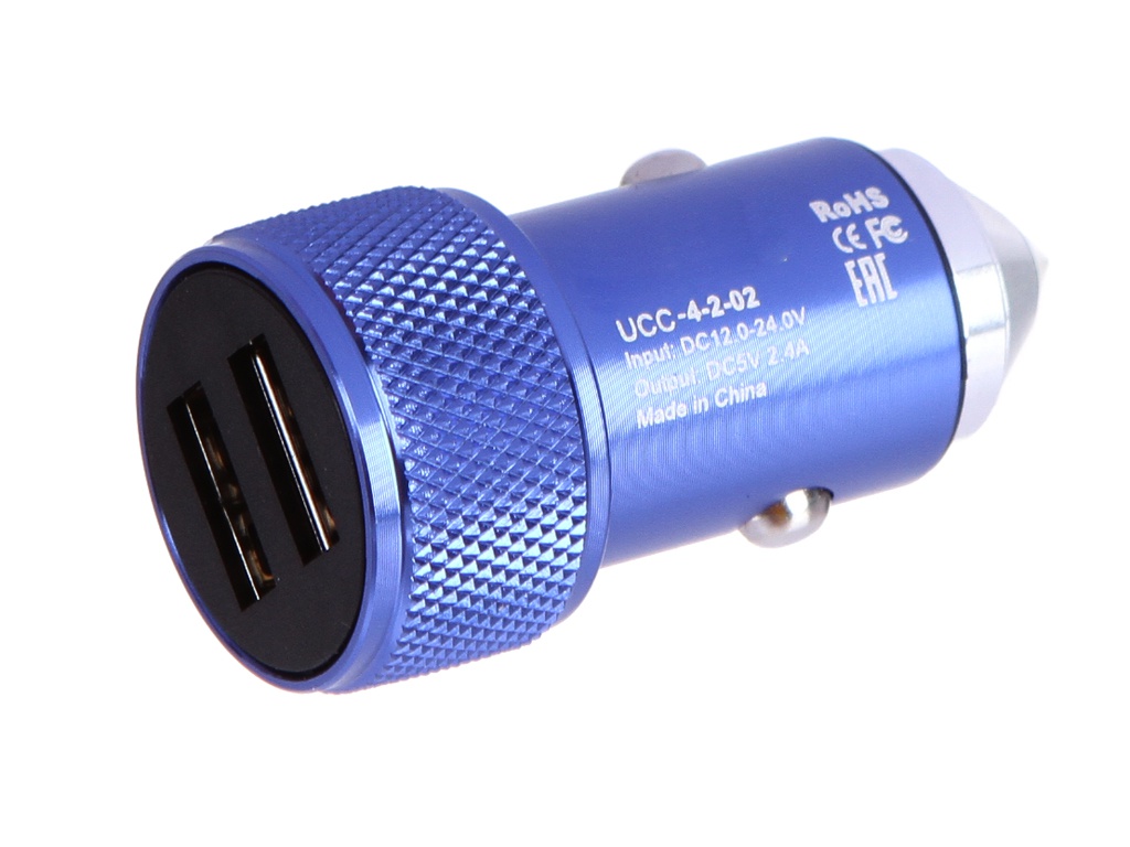 фото Зарядное устройство wiiix 2xusb 2.4a + 2.4a blue ucc-4-2-02-56