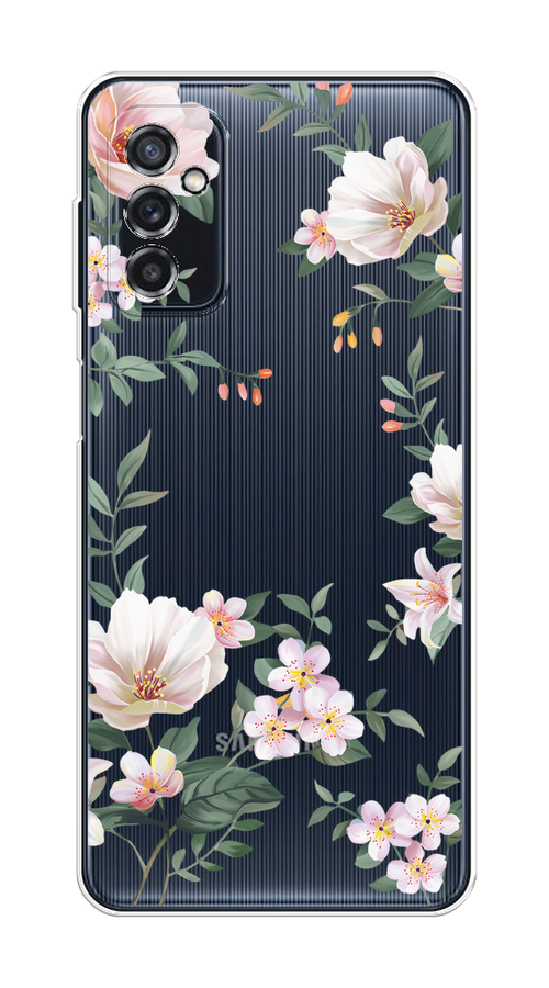 

Чехол на Samsung Galaxy M52 "Beautiful white flowers", Бежевый;зеленый, 2104350-1