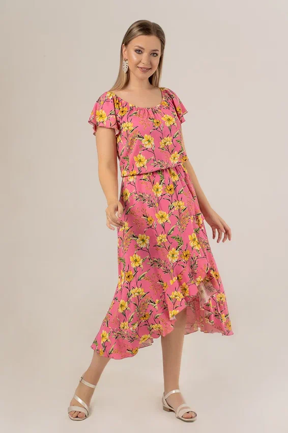 Платье женское Петербургский Швейный Дом 1468-2 розовое 56 RU