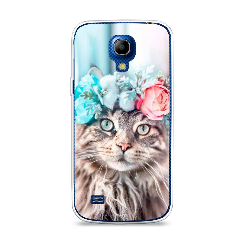 фото Чехол awog "кот в венке" для samsung galaxy s4 mini
