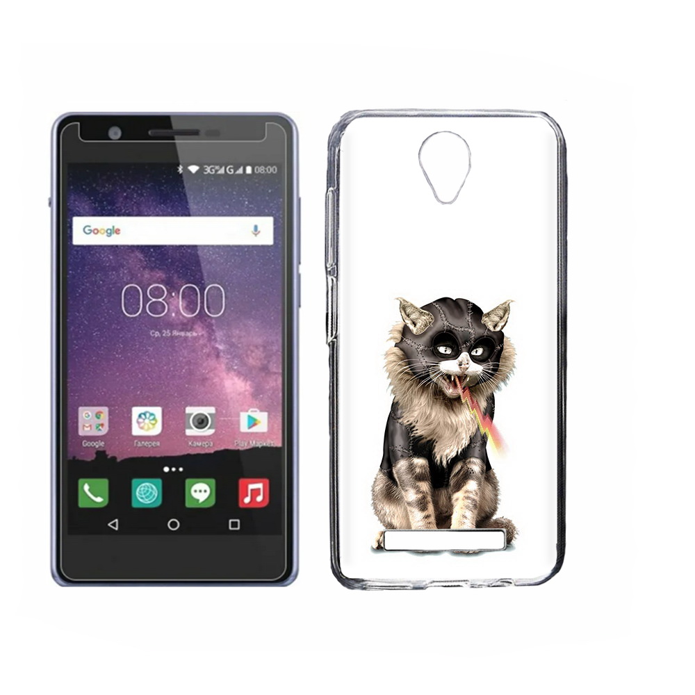 

Чехол MyPads Tocco для Philips S318 дьяволский кот, Прозрачный, Tocco