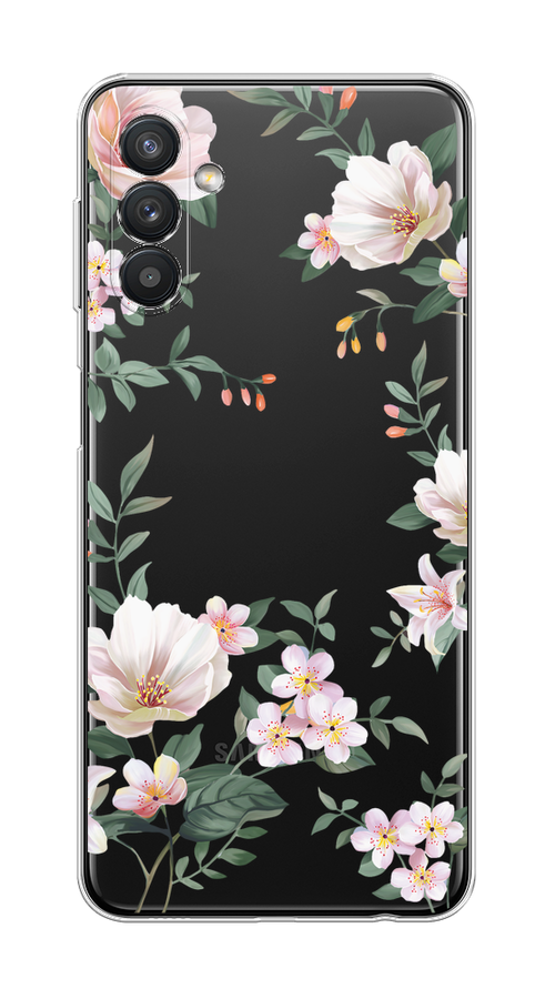 

Чехол на Samsung Galaxy A13 5G/A04s "Beautiful white flowers", Бежевый;зеленый, 2104150-1