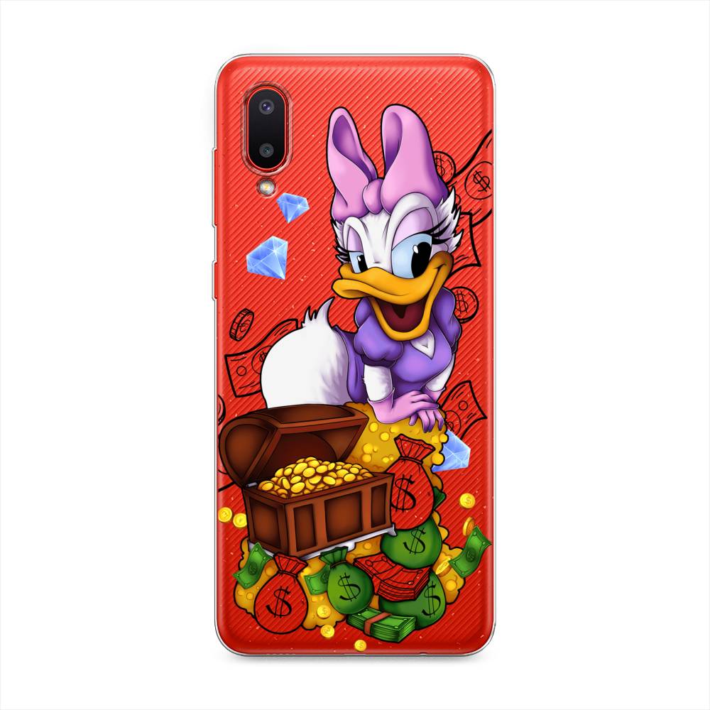

Чехол на Samsung Galaxy A02 "Rich Daisy Duck", Коричневый;белый;фиолетовый, 2102550-6