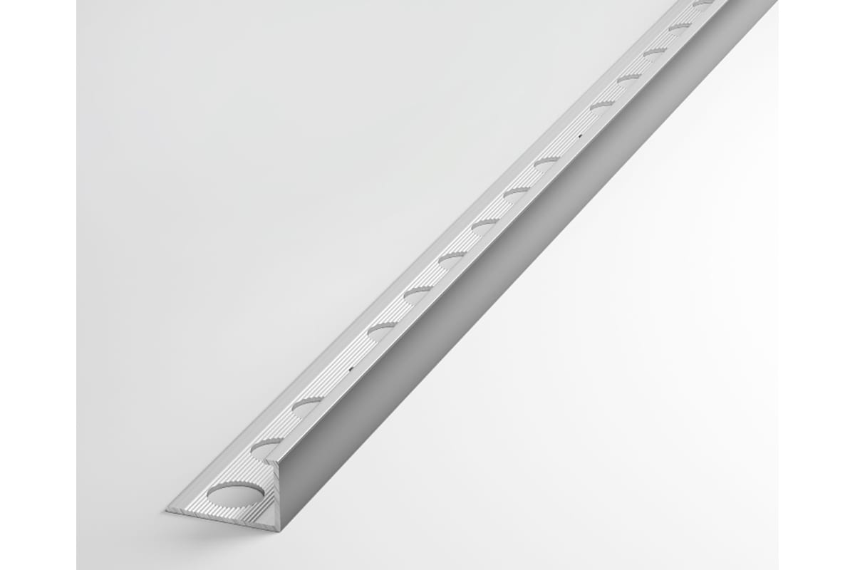 Лука Профиль окантовочный L-образный алюминиевый 12,5мм, 2,7м, анодированный, Серебро УТ00