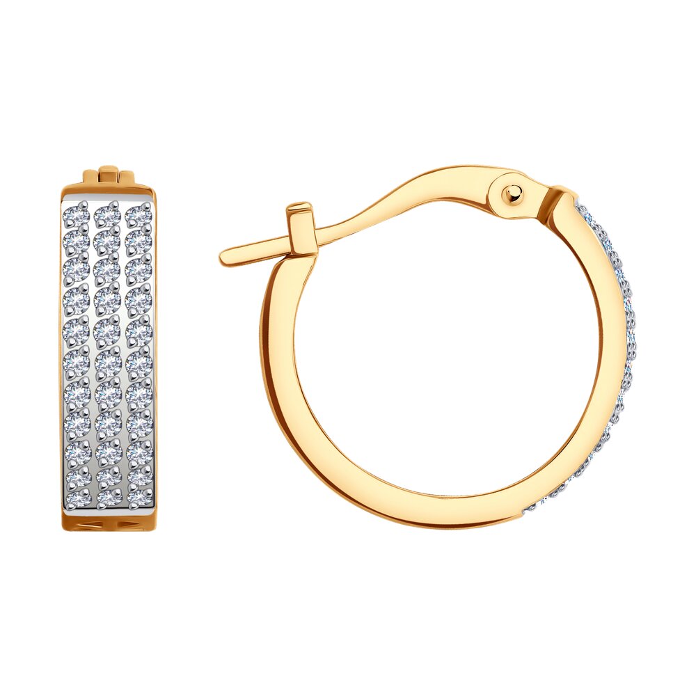

Серьги конго из красного золота SOKOLOV 029942, фианит, 029942
