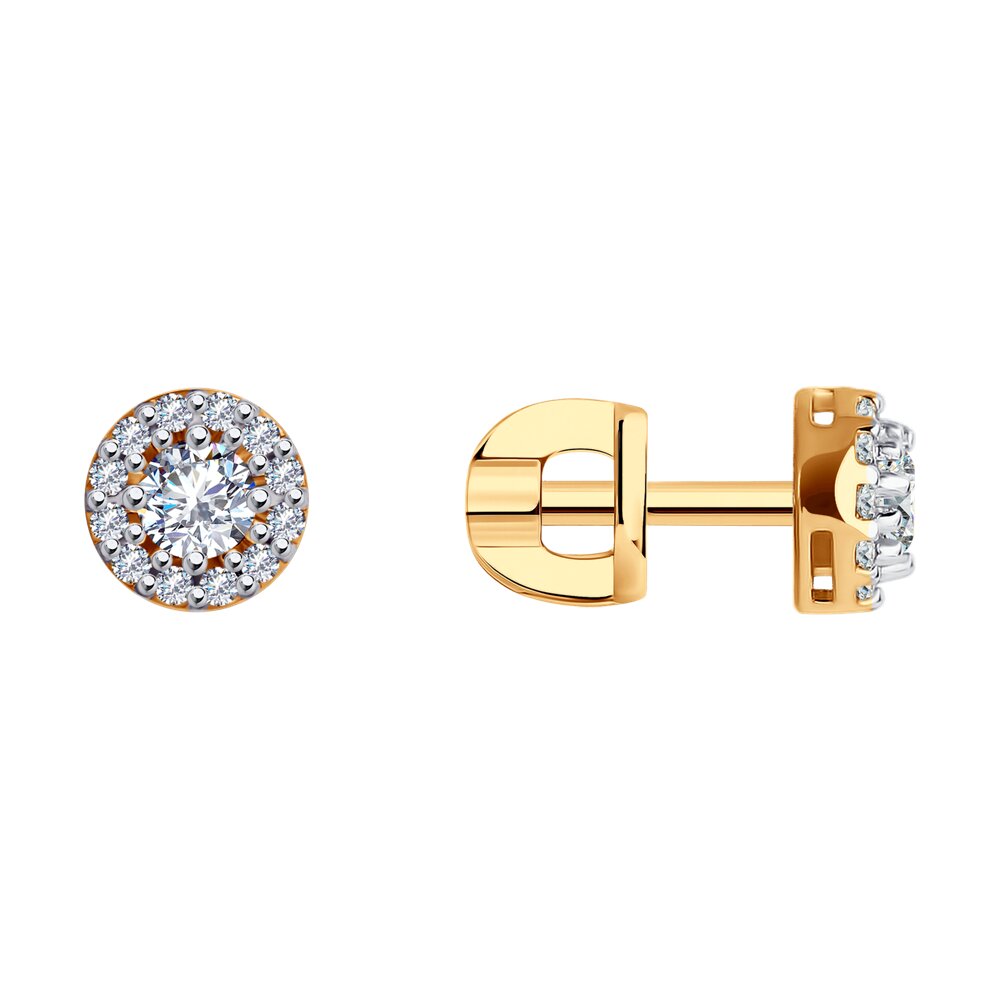 

Серьги пусеты из красного золота SOKOLOV 029940, фианит, 029940