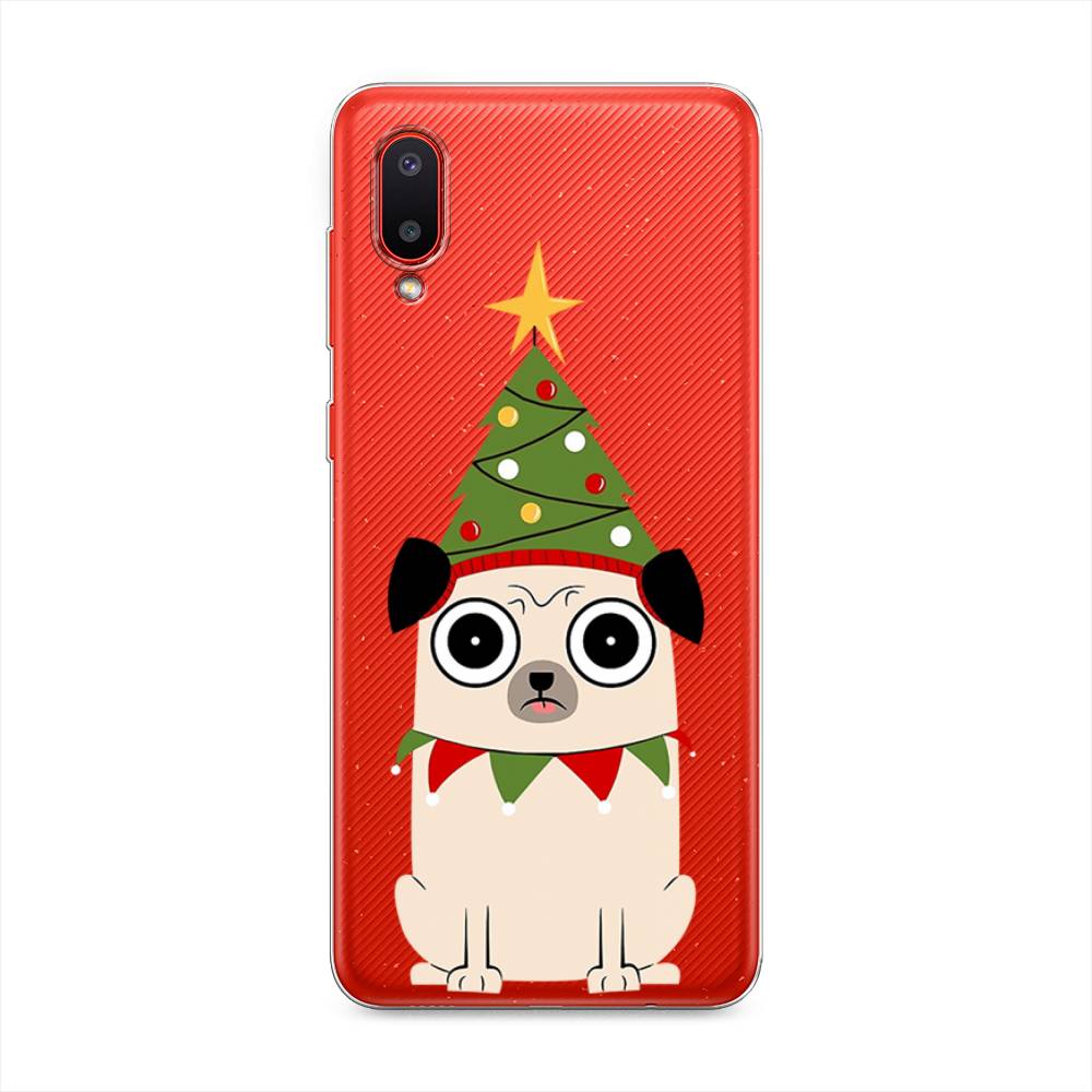 

Чехол на Samsung Galaxy A02 "Собачка с ёлочкой", Бежевый;красный;зеленый, 2102550-1