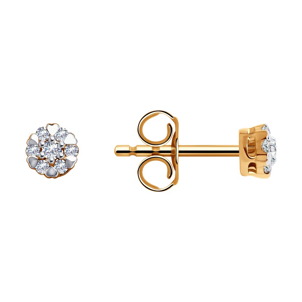 

Серьги пусеты из красного золота SOKOLOV 029861, фианит, 029861