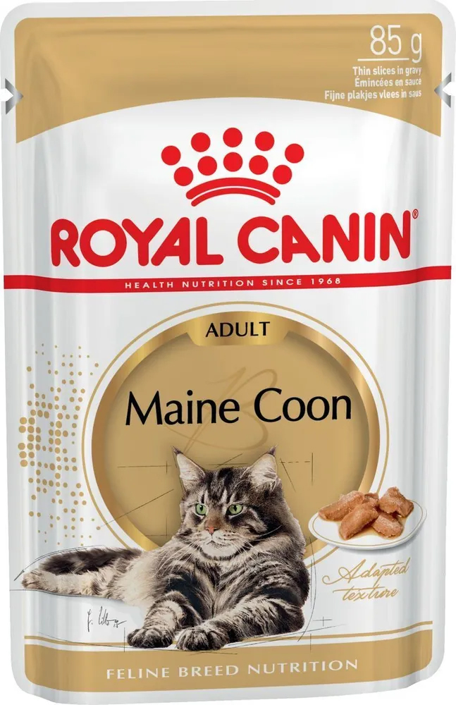 Влажный корм для кошек Royal Canin Maine Coon Adult с мясом и рыбой, 12шт по 85г