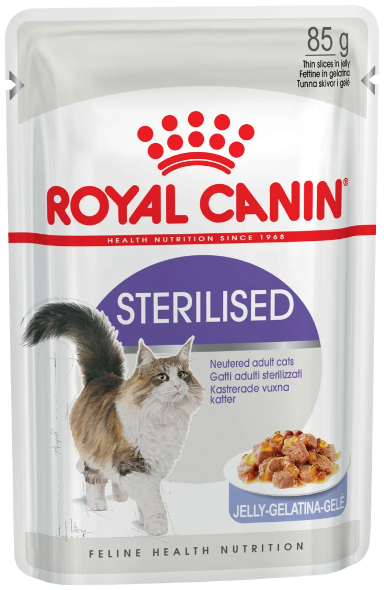 Влажный корм для кошек Royal Canin Sterilised с мясом, для стерилизованных, 12шт по 85г