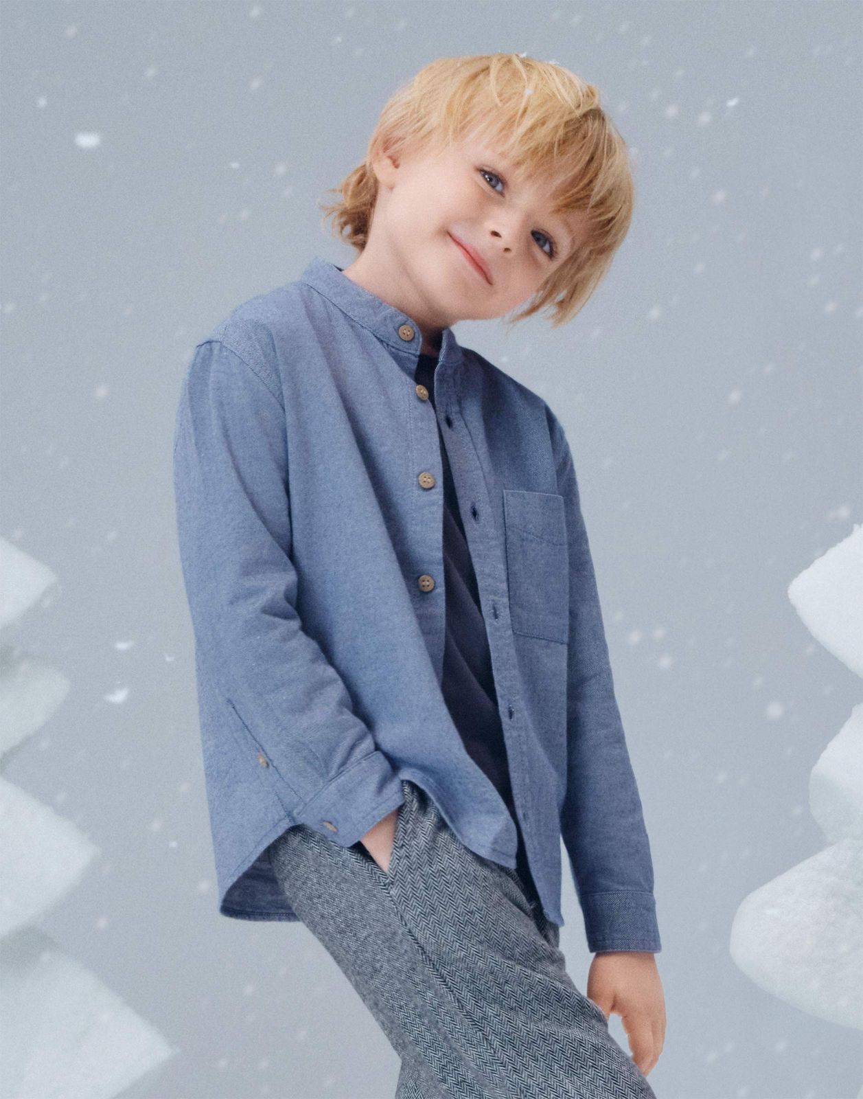 

Рубашка для мальчика Gloria Jeans BWT001800 синий 2-4г/104, BWT001800