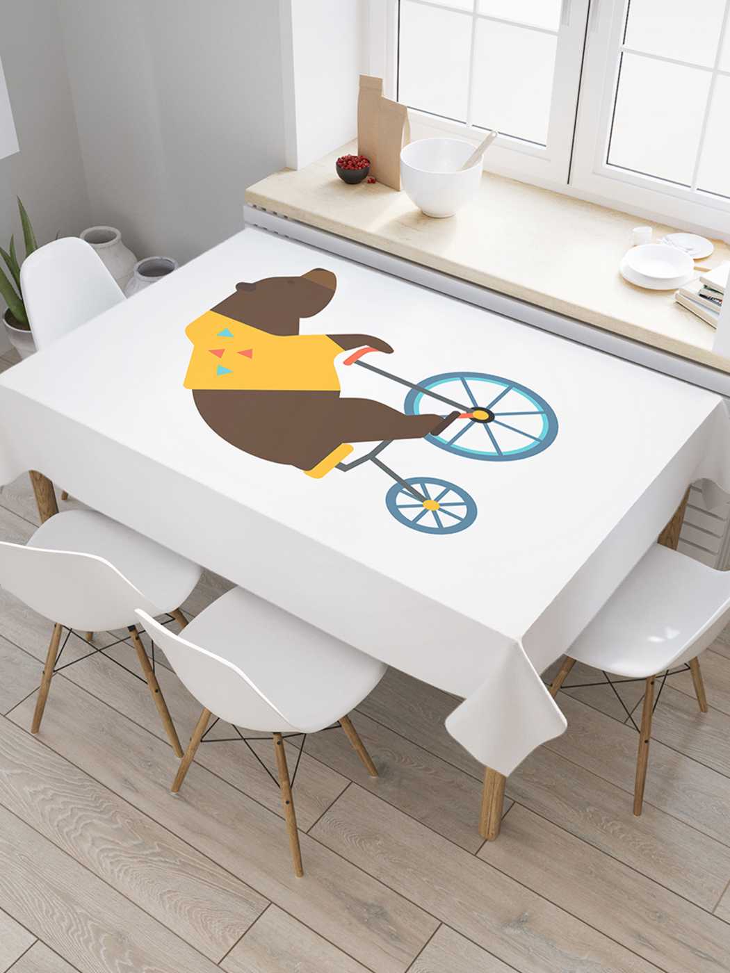 

Скатерть прямоугольная JoyArty "Цирковой медведь" из сатена, 120x145 см, Коричневый, Цирковой медведь