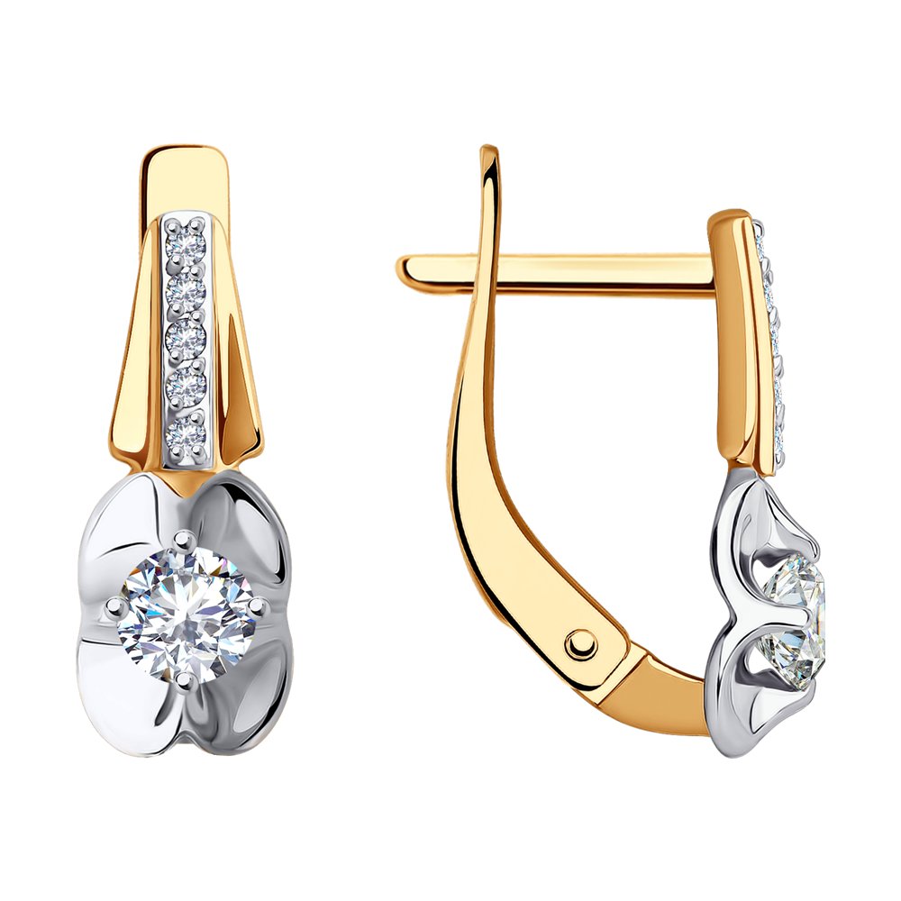 

Серьги из красного золота с фианитом SOKOLOV 029555, 029555