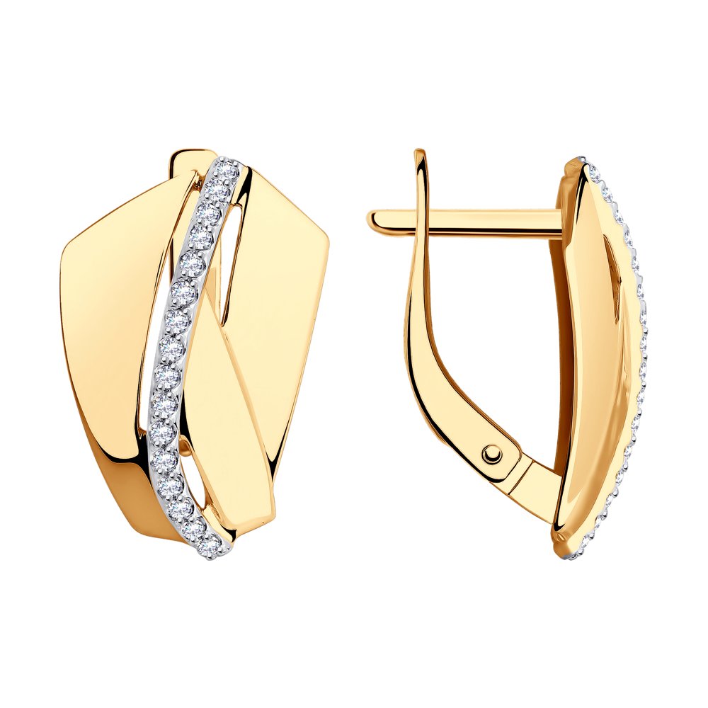 

Серьги из красного золота с фианитом SOKOLOV 028825, 028825