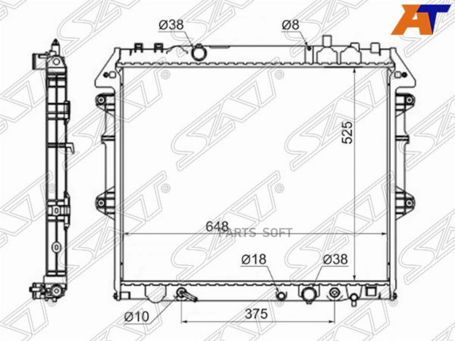 

SAT Радиатор TOYOTA HILUX/VIGO/FORTUNER 1KD/2KD 04- лев. руль