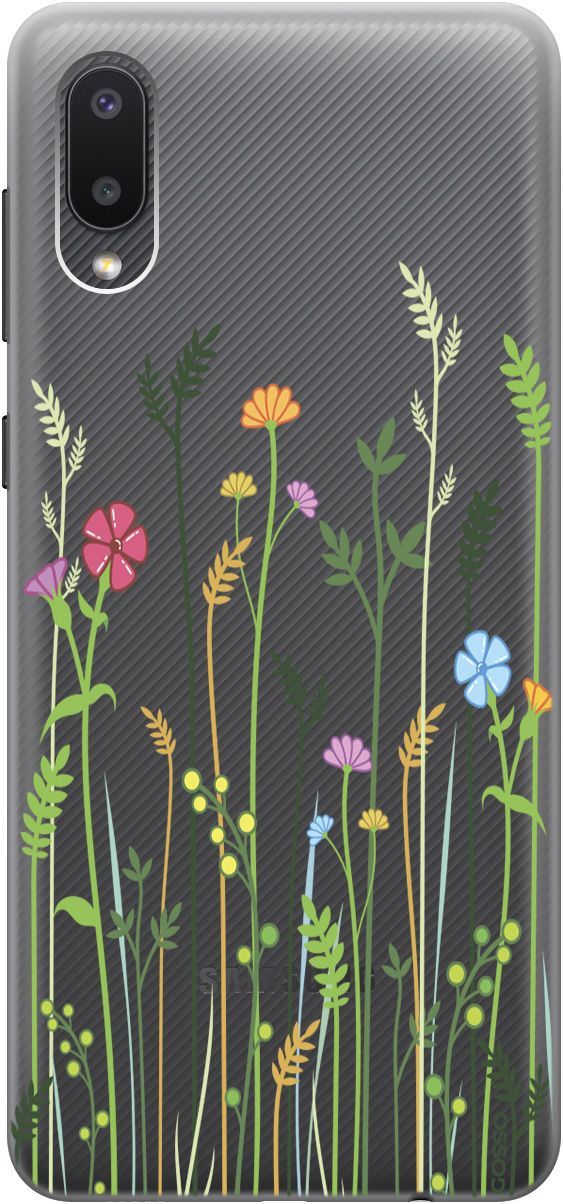 

Чехол на Samsung Galaxy A02 "Flowers and Fern" прозрачный, Прозрачный;желтый, 679