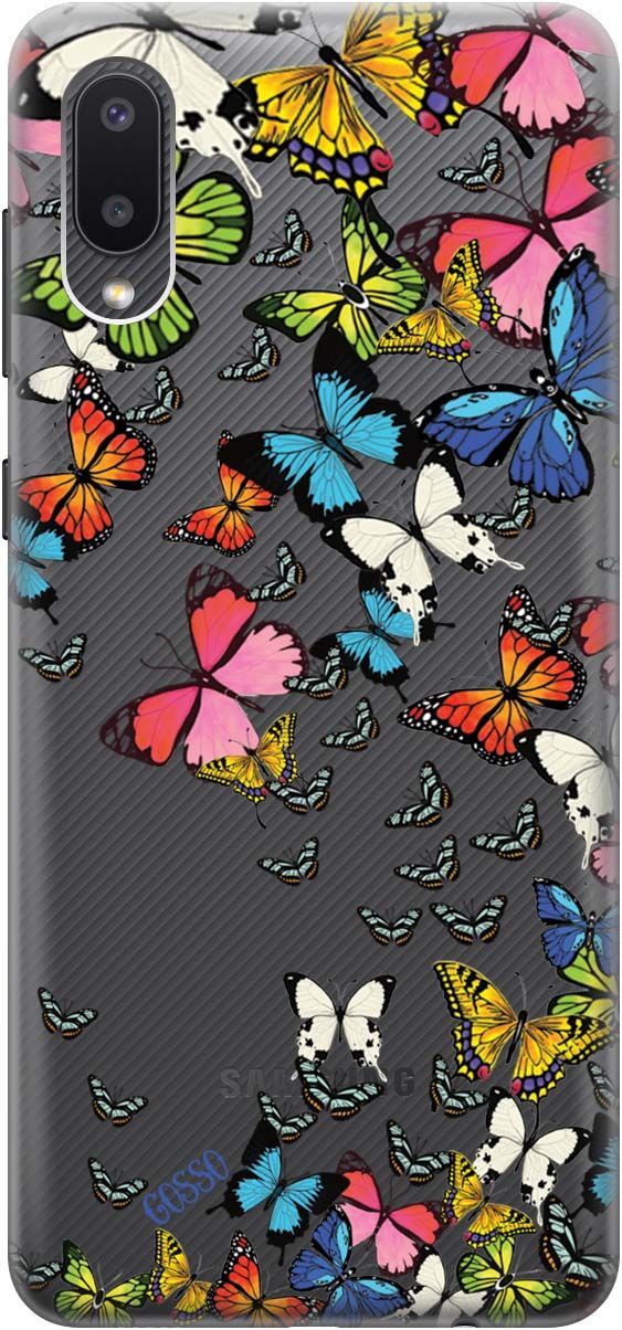 

Чехол на Samsung Galaxy A02 "Magic Butterflies" прозрачный, Прозрачный;желтый, 679